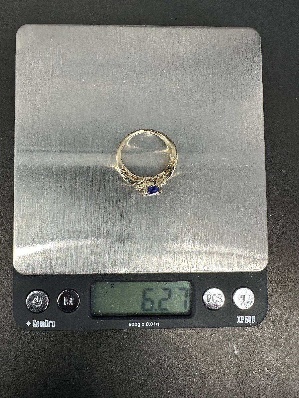 14KT Yellow Gold Ring 4.0dwt Tanzanite 1.35ct & 1/10cttw Diamonds Sz 8.5