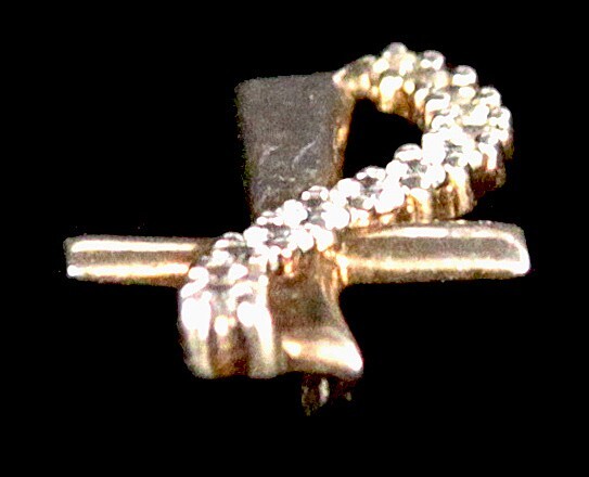 Vintage Bolivia Gold Sterling Silver Rhinestone Methodist Cross Charm Pendant