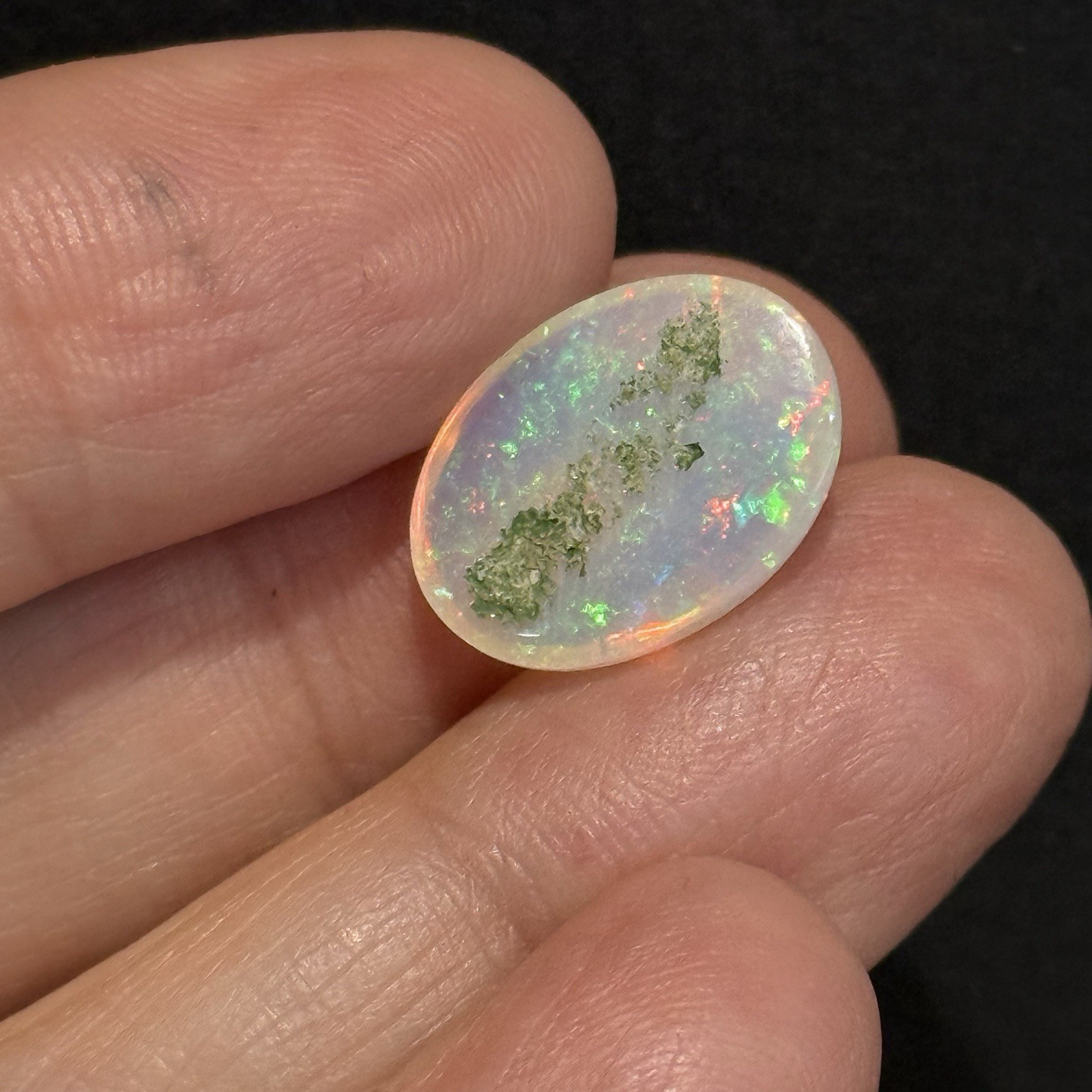 4.25ct 16×11.7x5mm Stardust Galaxy Pin Fire Ethiopian Welo Opal Oval Cabochon