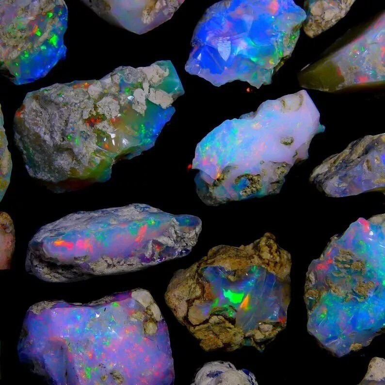 50 Cts Natural Ethiopian Jumbo Welo Fire Opal Rough Specimen Gemstone 5 Pcs Lot