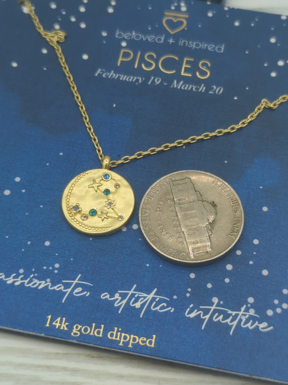 Beloved + Inspired 14kt Gold Dipped Pisces Zodiac Constellation Necklace