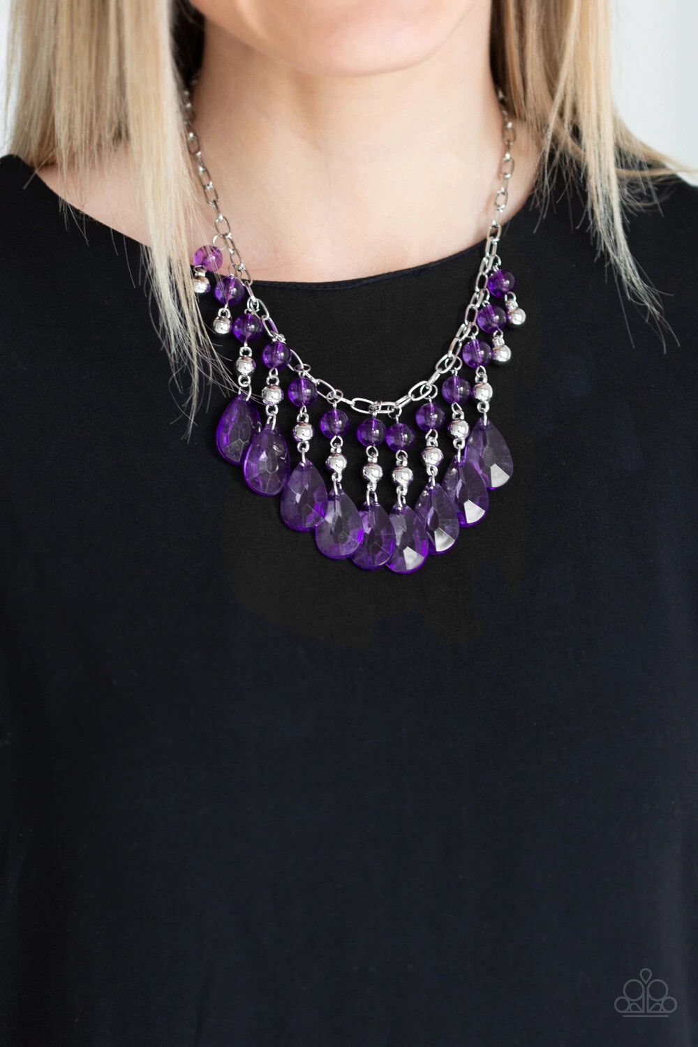 SN6 Paparazzi Jewelry Beauty School Dropout Purple Short Necklace