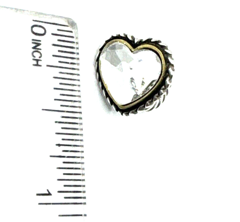 Brighton Corina Ring Crystal Heart With Gold Outline Love Spacer Bead