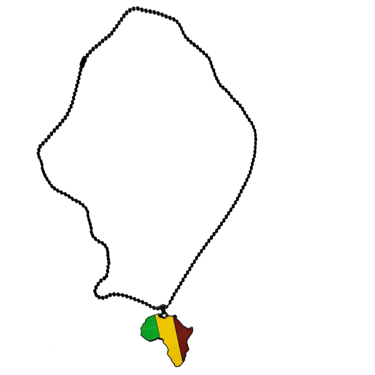 Mali Flag Pendant Necklace Africa Map Chain
