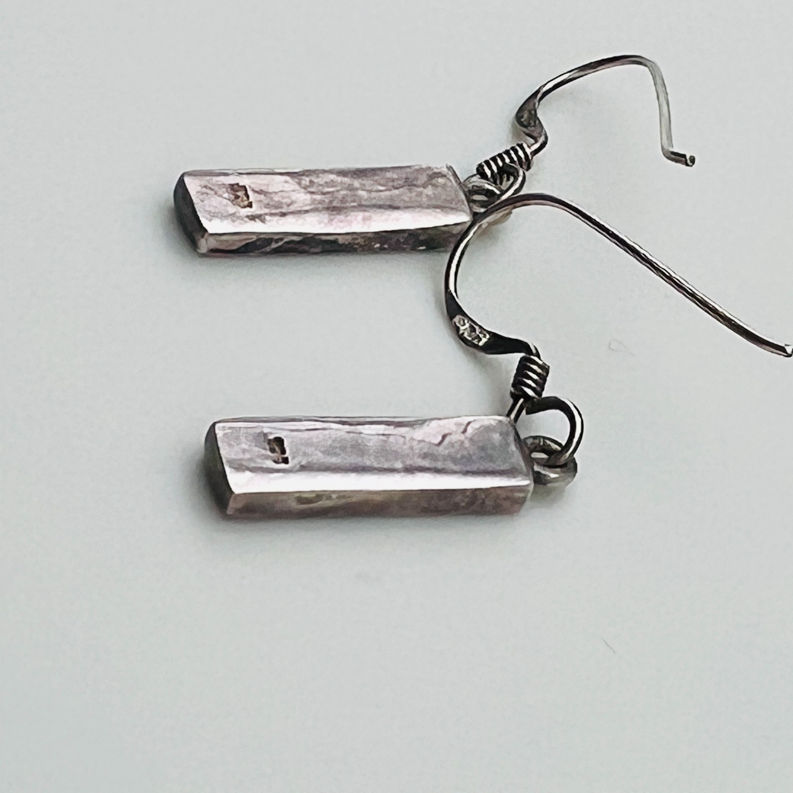 Abalone Pierced Sterling Silver Earrings Drop Bar Dangle Mother of Pearl Shell