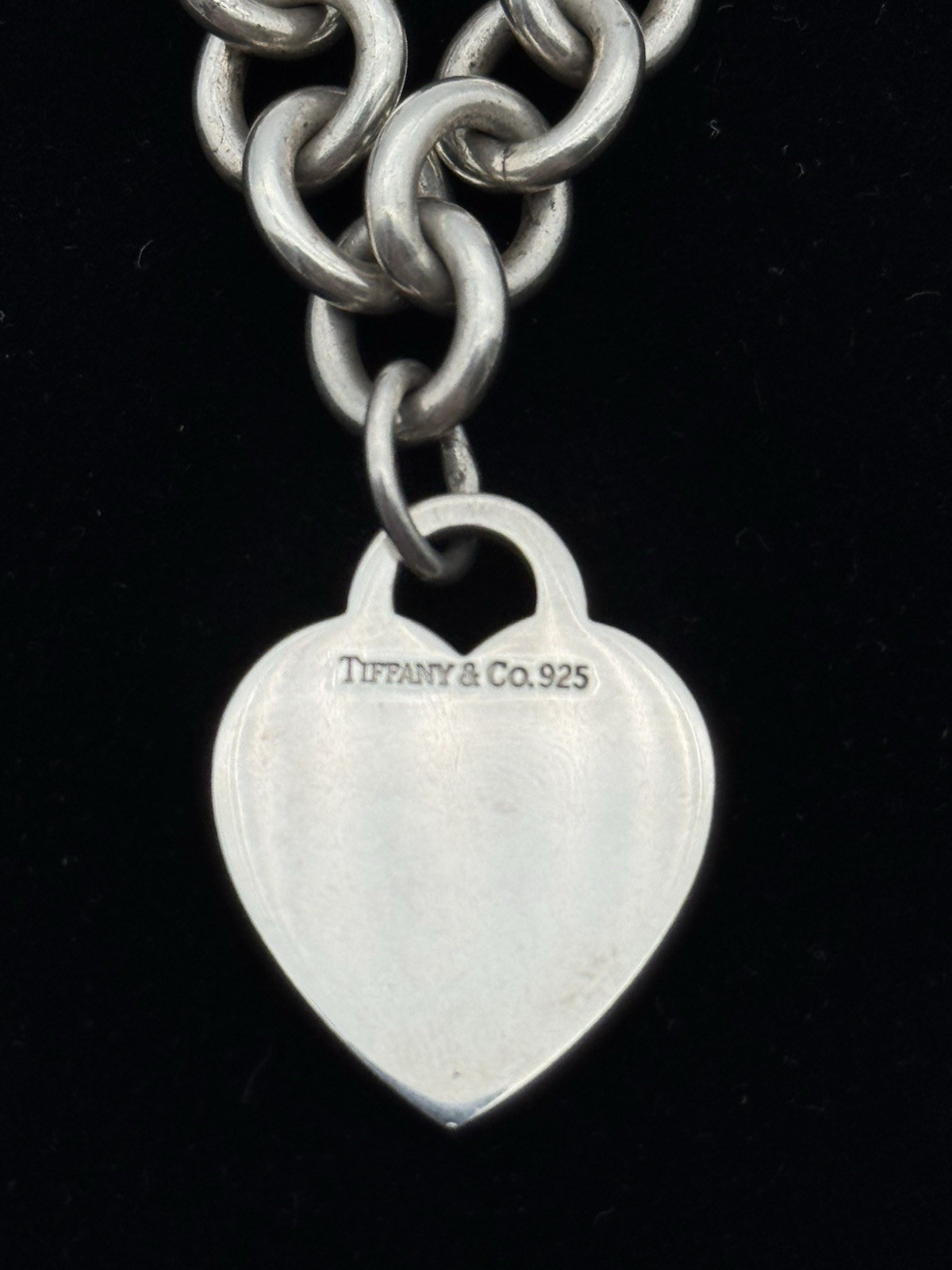 Tiffany & Co Sterling Silver Return to Tiffany Heart Tag Choker Necklace-15 inch