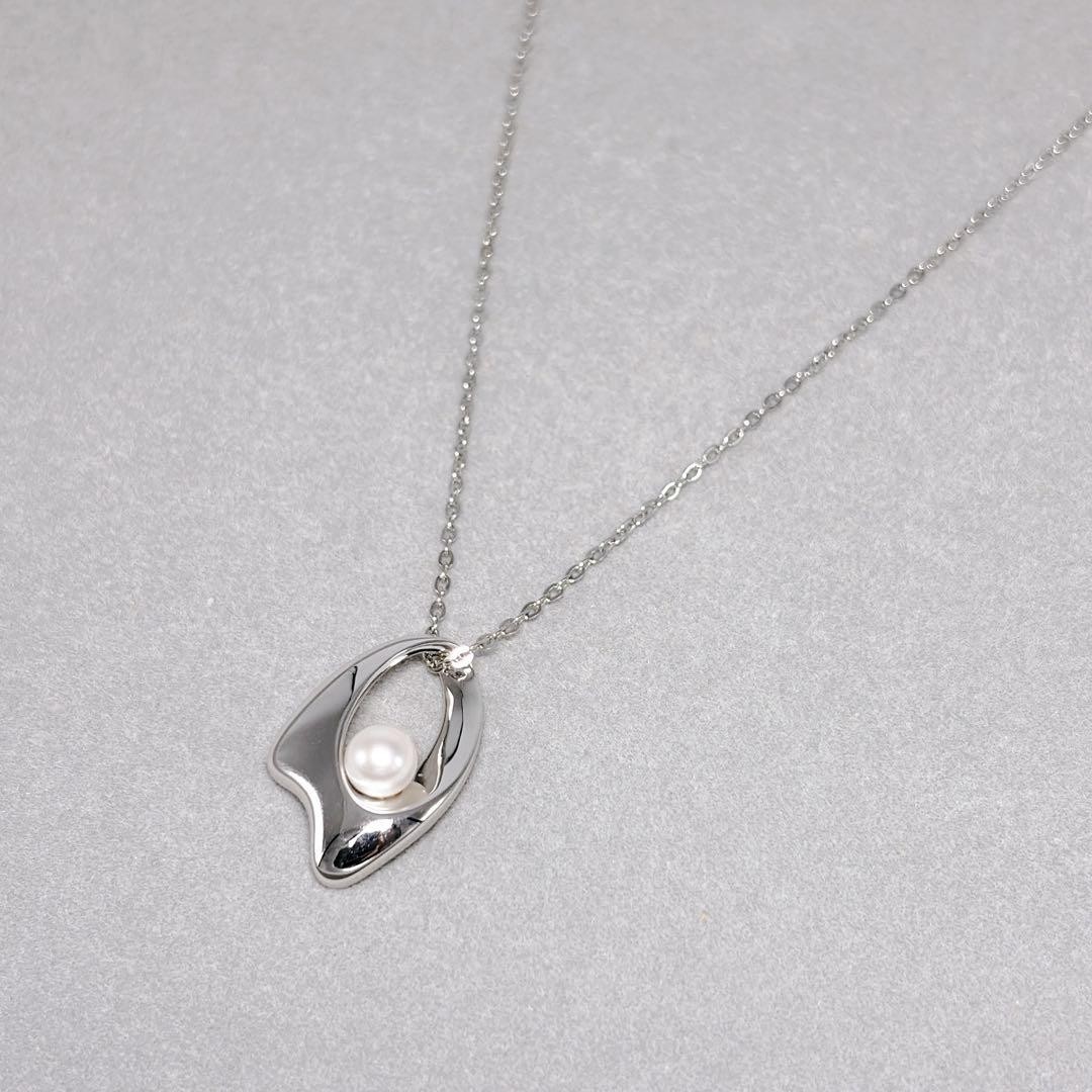 MIKIMOTO Necklace Pearl SILVER Mark 5.4mm Luster