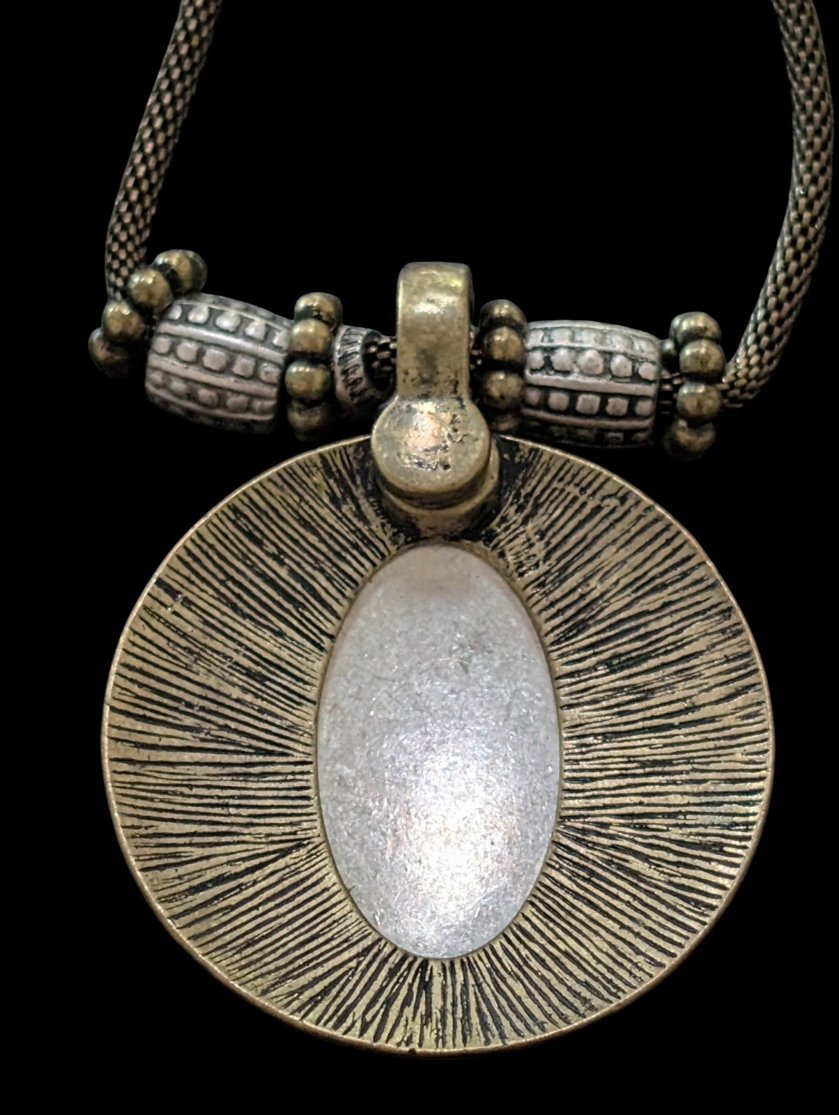 1928 Jewelry Co Mixed Metal Magnetic Hinged Enhancer Pendant Mesh Necklace Boho