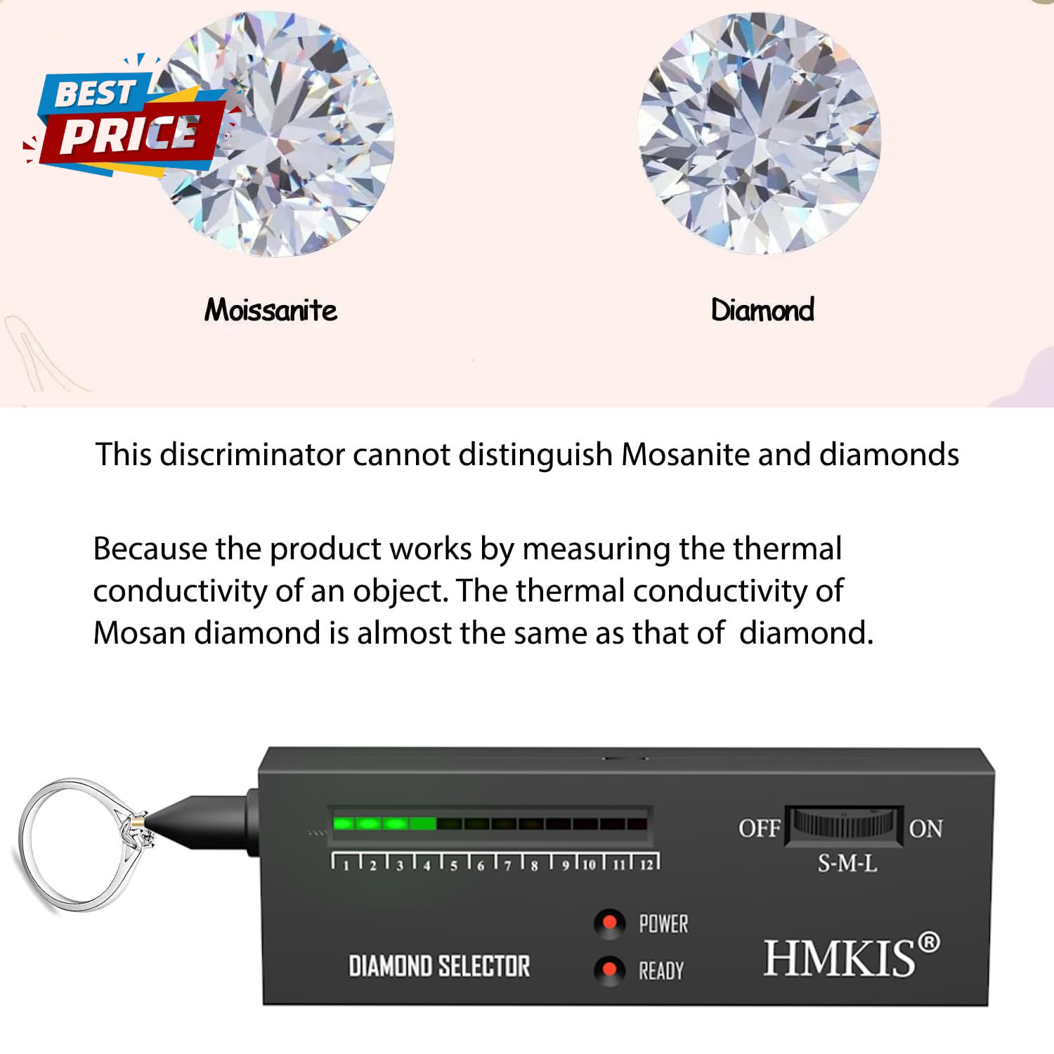 Diamond Tester Pen, Professional Jewelry Diamond Tester with 60X Jewelry Loupe M