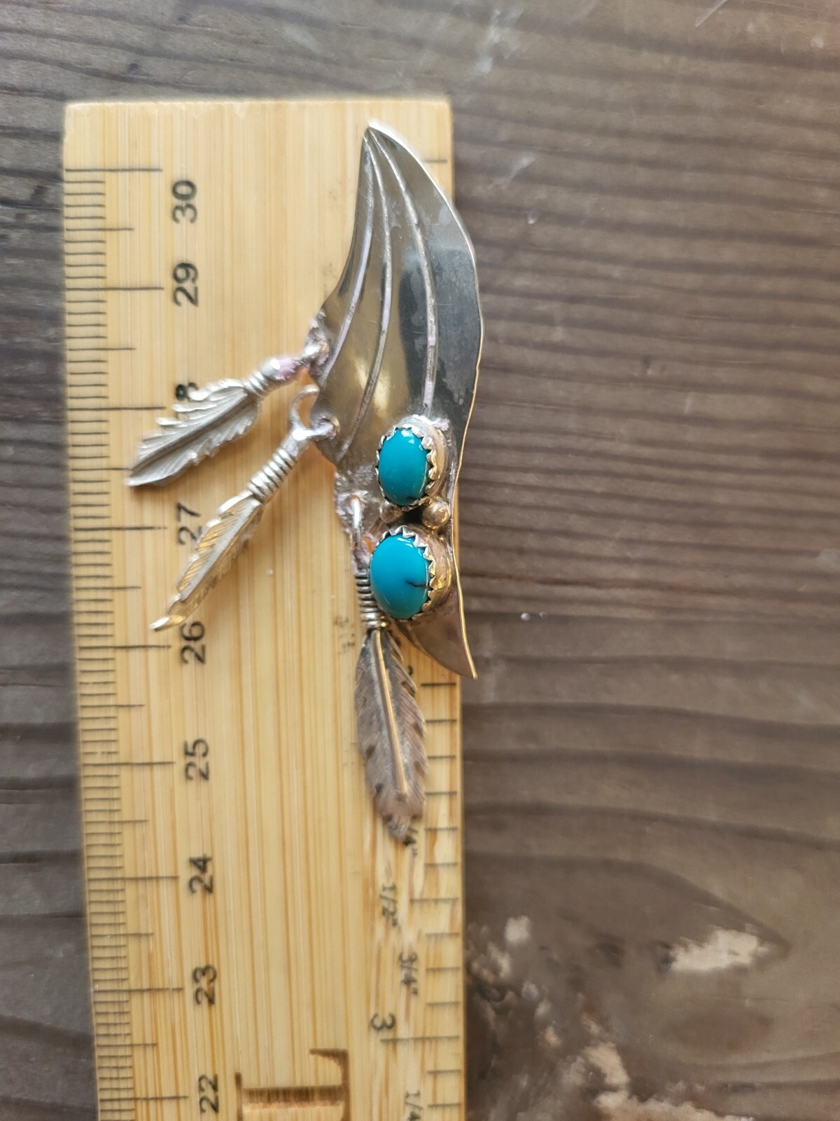 Navajo LD Lowell Draper Sterling Silver Black Turquoise Dangle Earrings Feathers