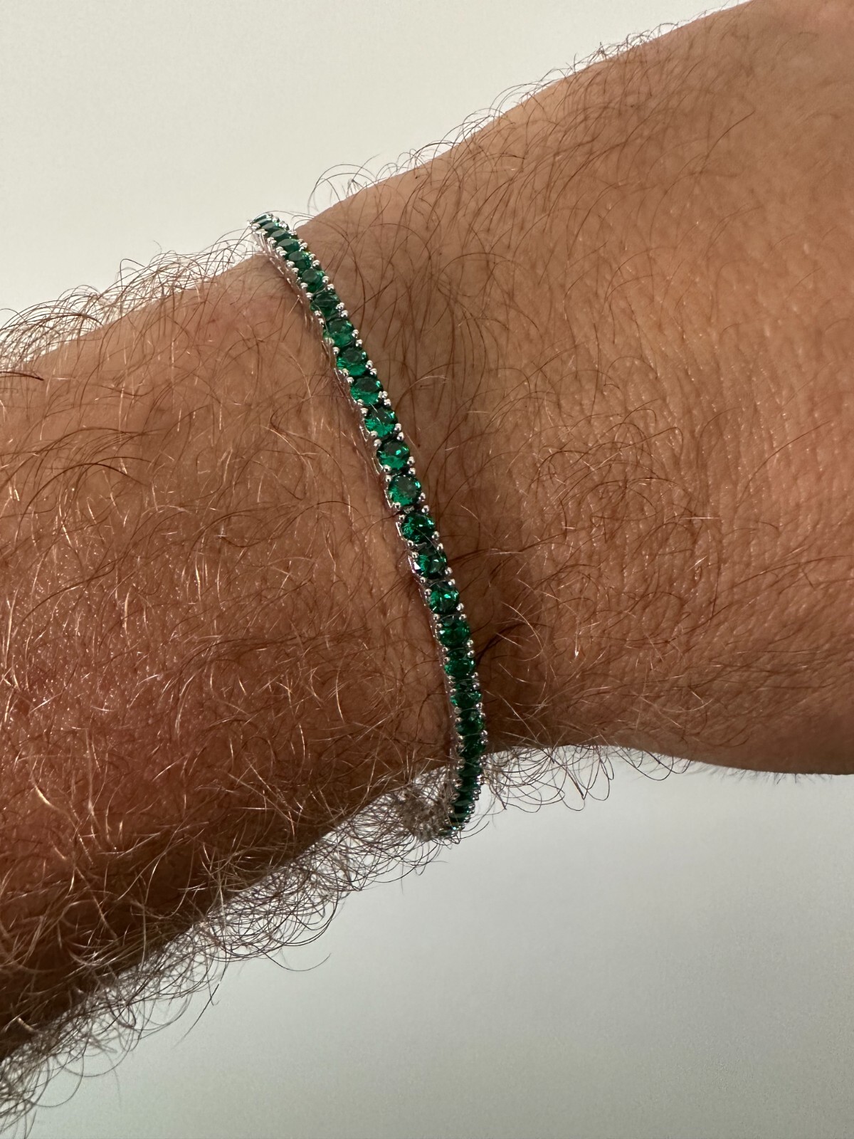 3mm Green CZ Tennis Bracelet Real Iced 925 Sterling Silver Mens Ladies 6-8.5″