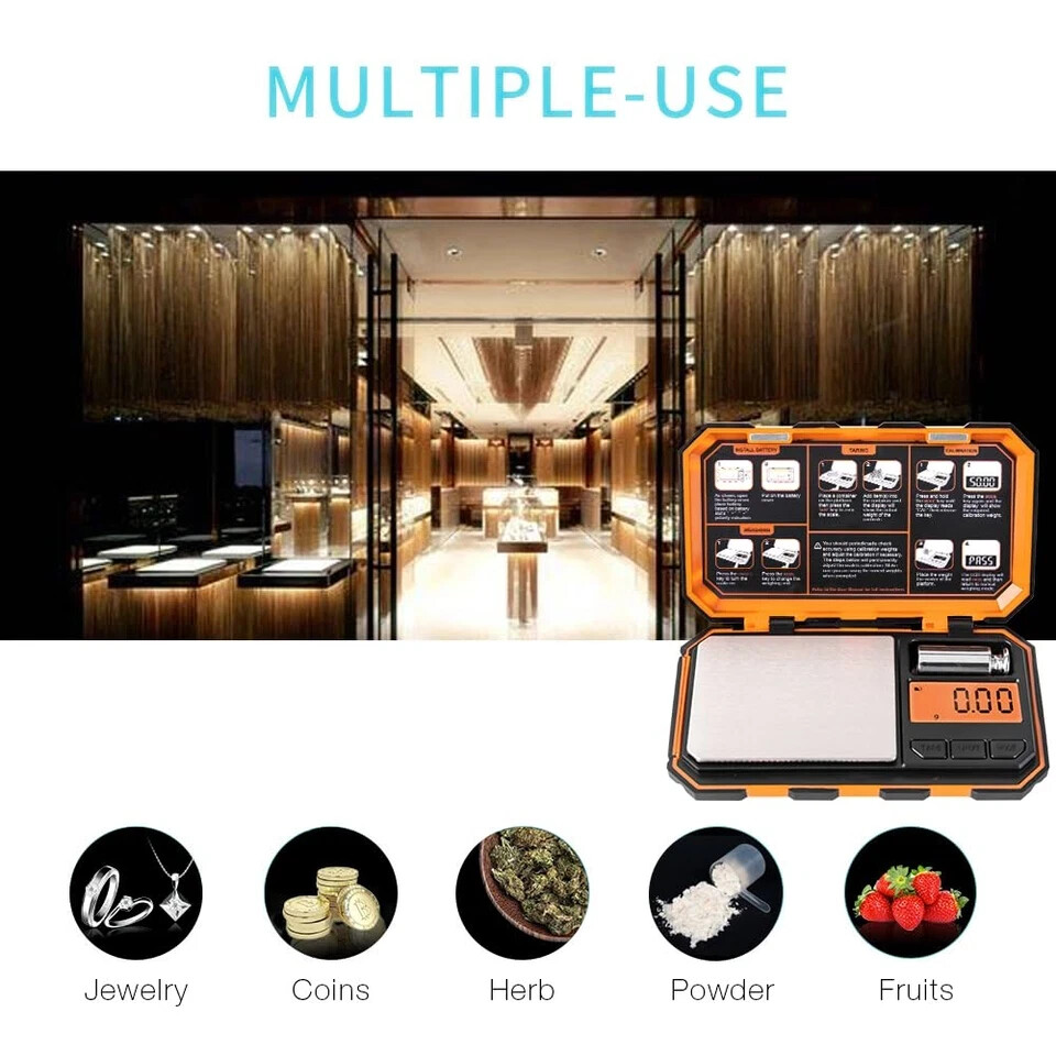 Fuzion Digital Pocket Scale, 500G X 0.01G Gram Scale, Mini Scale 6 Units Jewelry