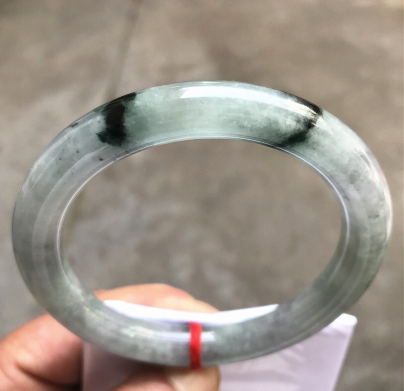 61mm Natural Green Myanmar Jadeite Jade Bracelet Bangle Emerald Jade Bracelet