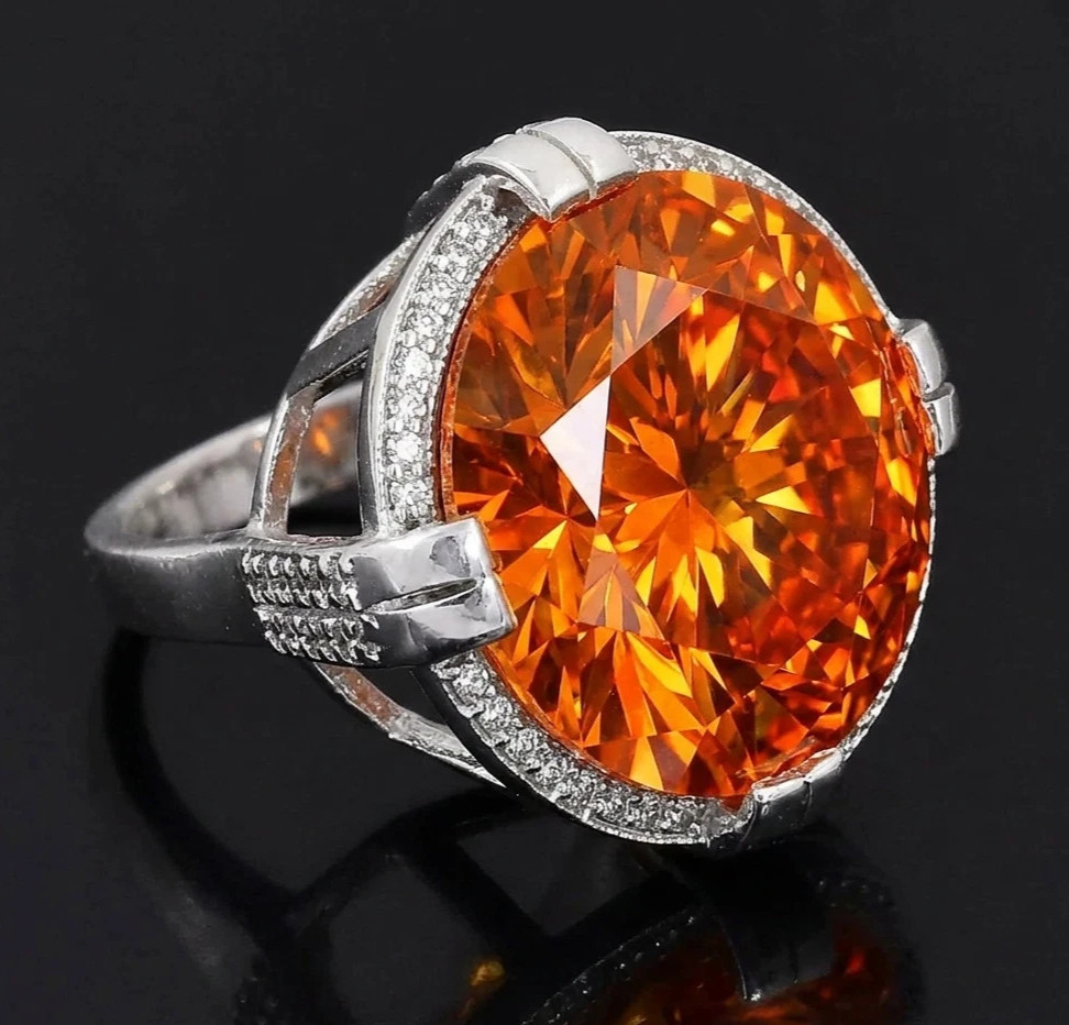 Pretty Certified 20.00 Ct Flame Orange Diamond Ring, Gift For Love-Tariffs FREE