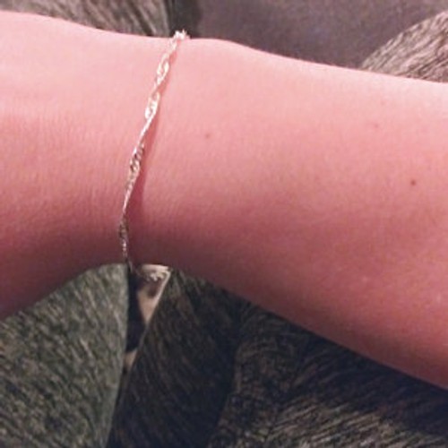Wave (Singapore) Chain Necklace / Sterling Silver (Made in Italy)