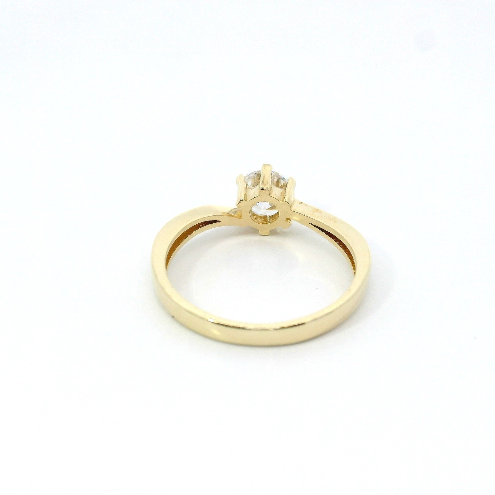 Ladies Ring, Gold Ring with Zircon Yellow Gold 585 14 KT Size 52