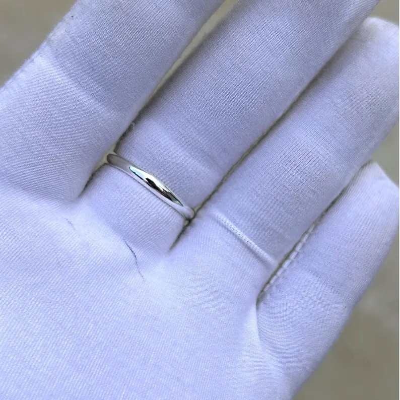 Classic Men’s Plain 925 Sterling Silver Ring, Minimalist Smooth Band Biker Ring