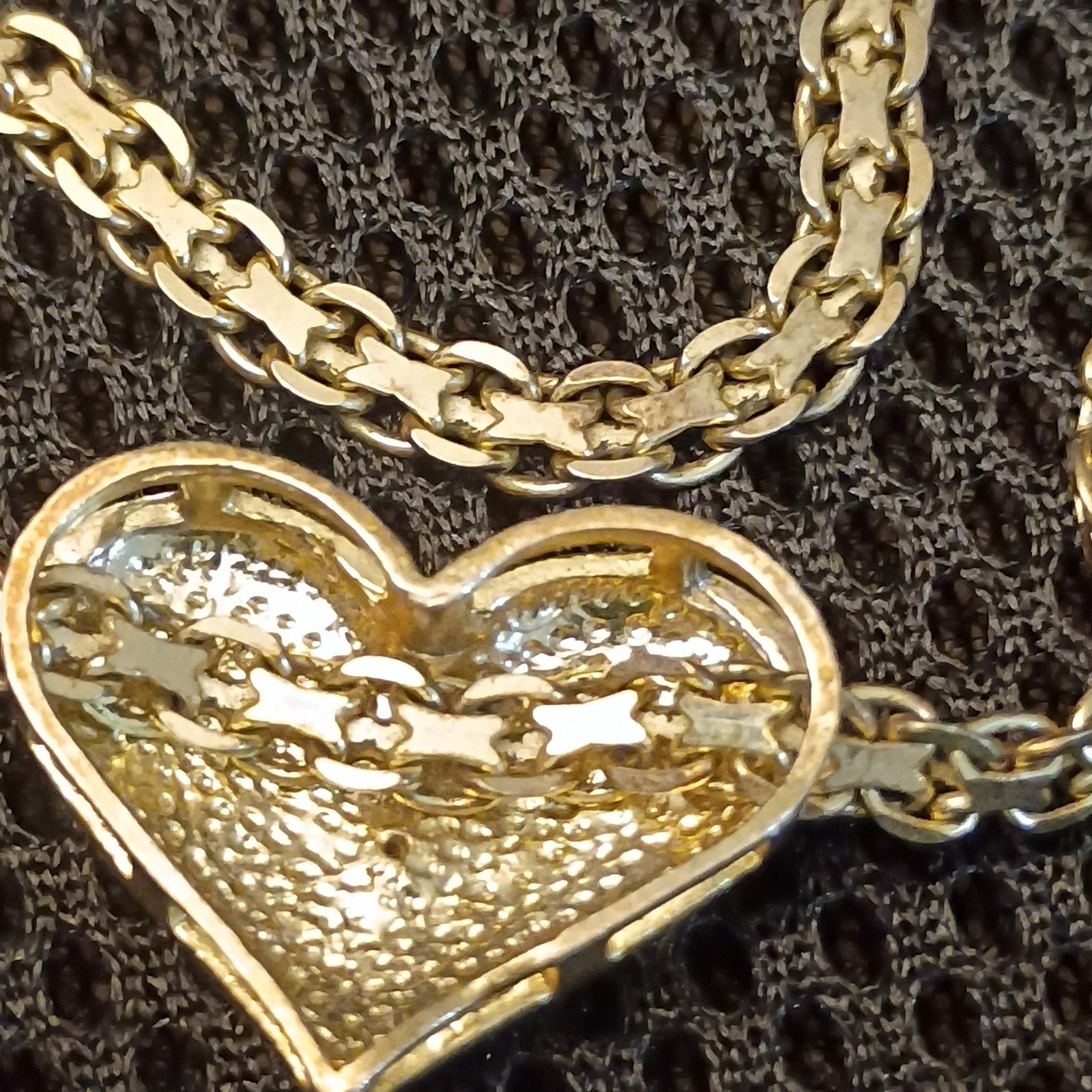 925 FAS Italy Gold Tone Sterling Silver Heart Pendant Necklace