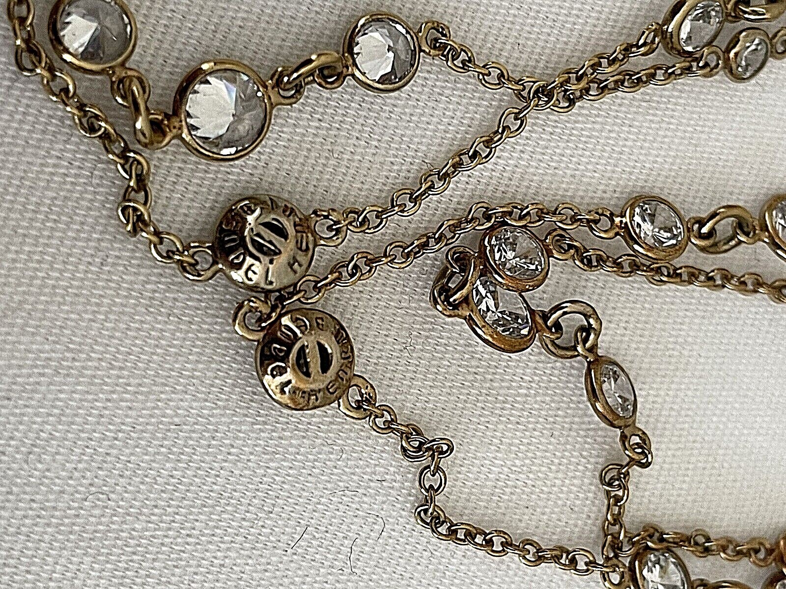 HENRI BENDL 48” Long Bezel Crystal Station Necklace