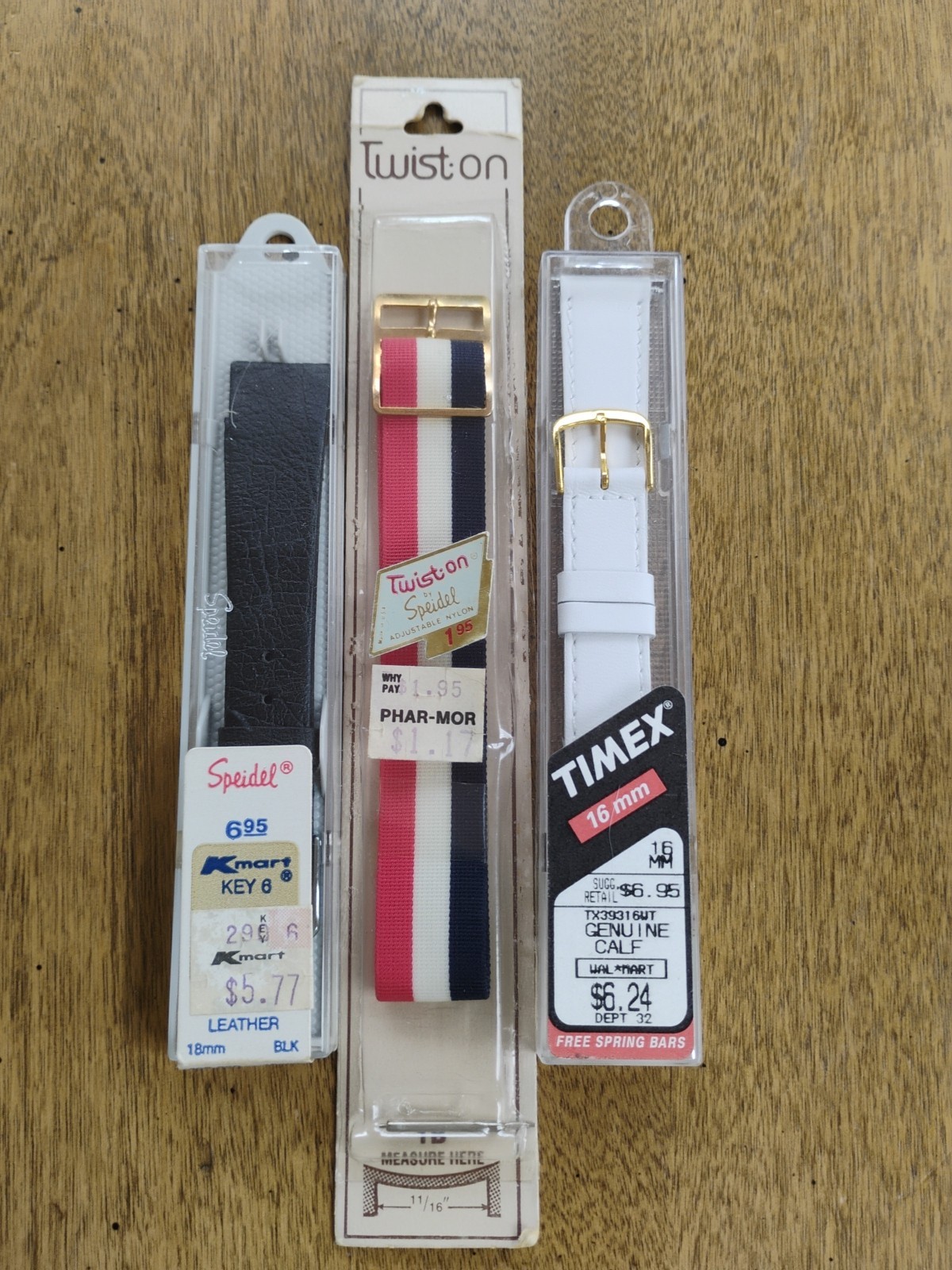 1970s Leather Hippie and Ultra-Twist Metal Flex Watch Bands NOS (Bin 2)