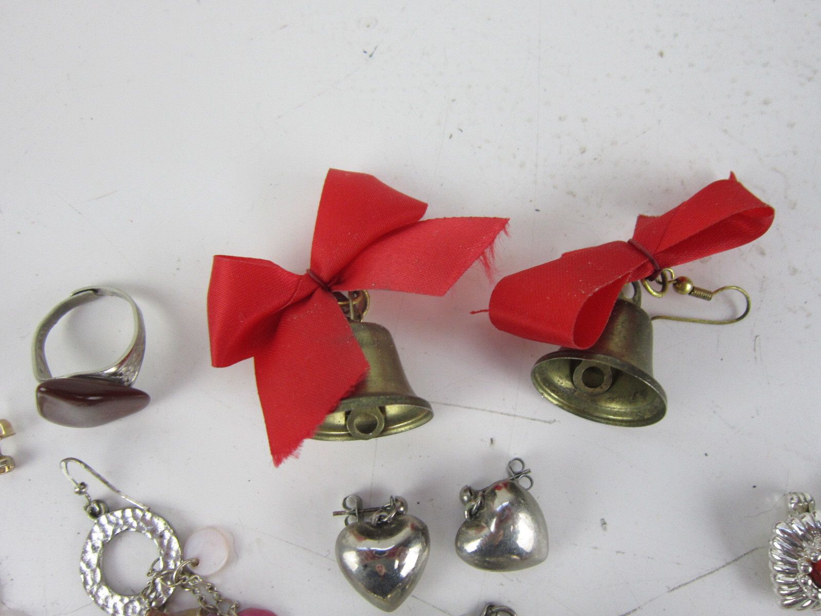 Vintage Earrings Lot, Some Clip On. Ring, Pendant. Not Researched.