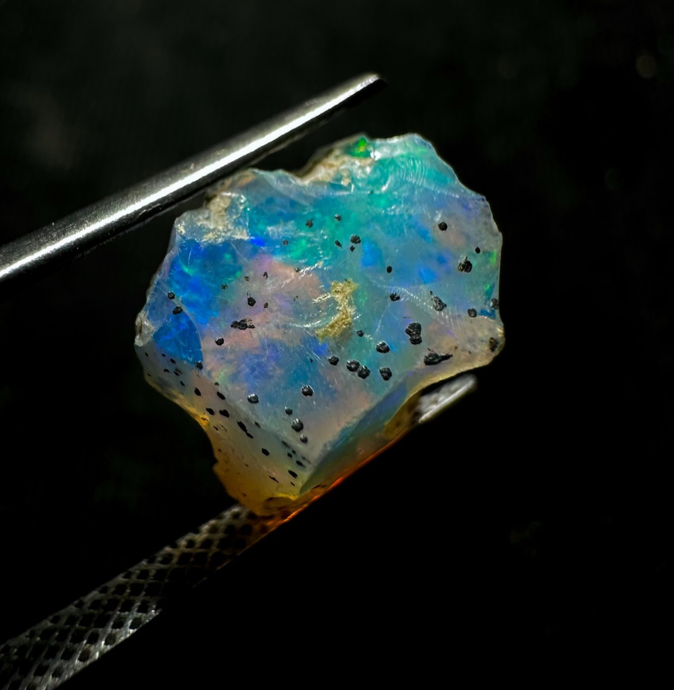 2.80 CTS Natural Ethiopian Opal Rough, Multi Fire Opal Gemstone, Welo Opal Raw.
