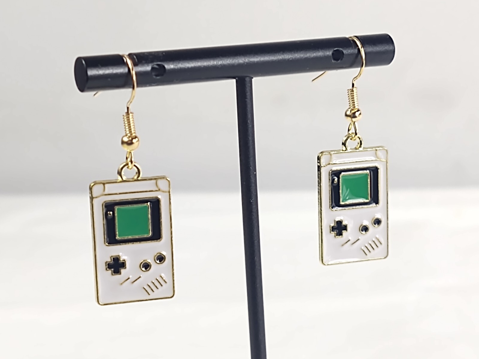 Drop Dangle Pierced Earrings Retro Vintage Handheld Video Game Gameboy Jewelry