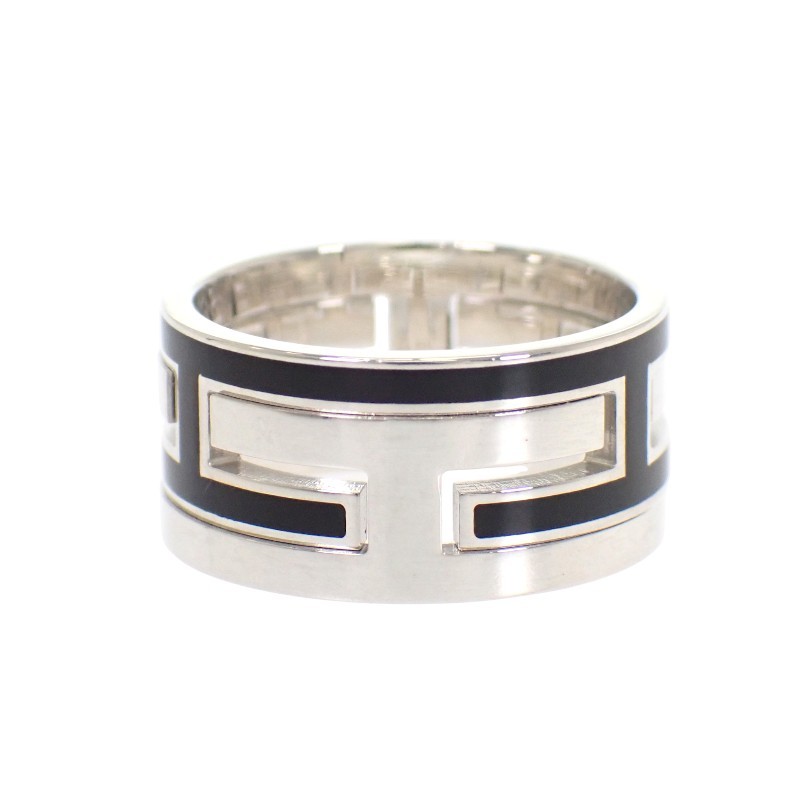 HERMES #13(JP Size) ring black Silver925 Women