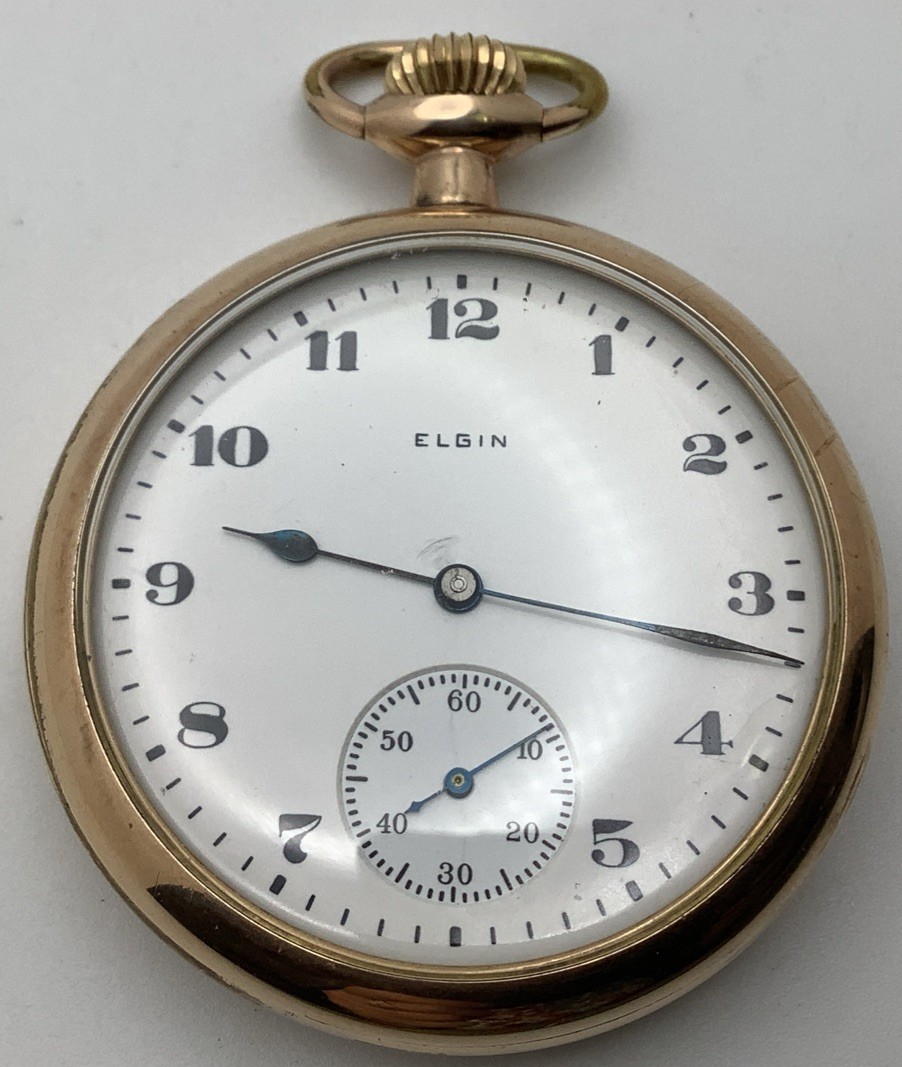 1924 Elgin Grade 291 16s Model 7 7J Gold Filled Pocket Watch RUNS