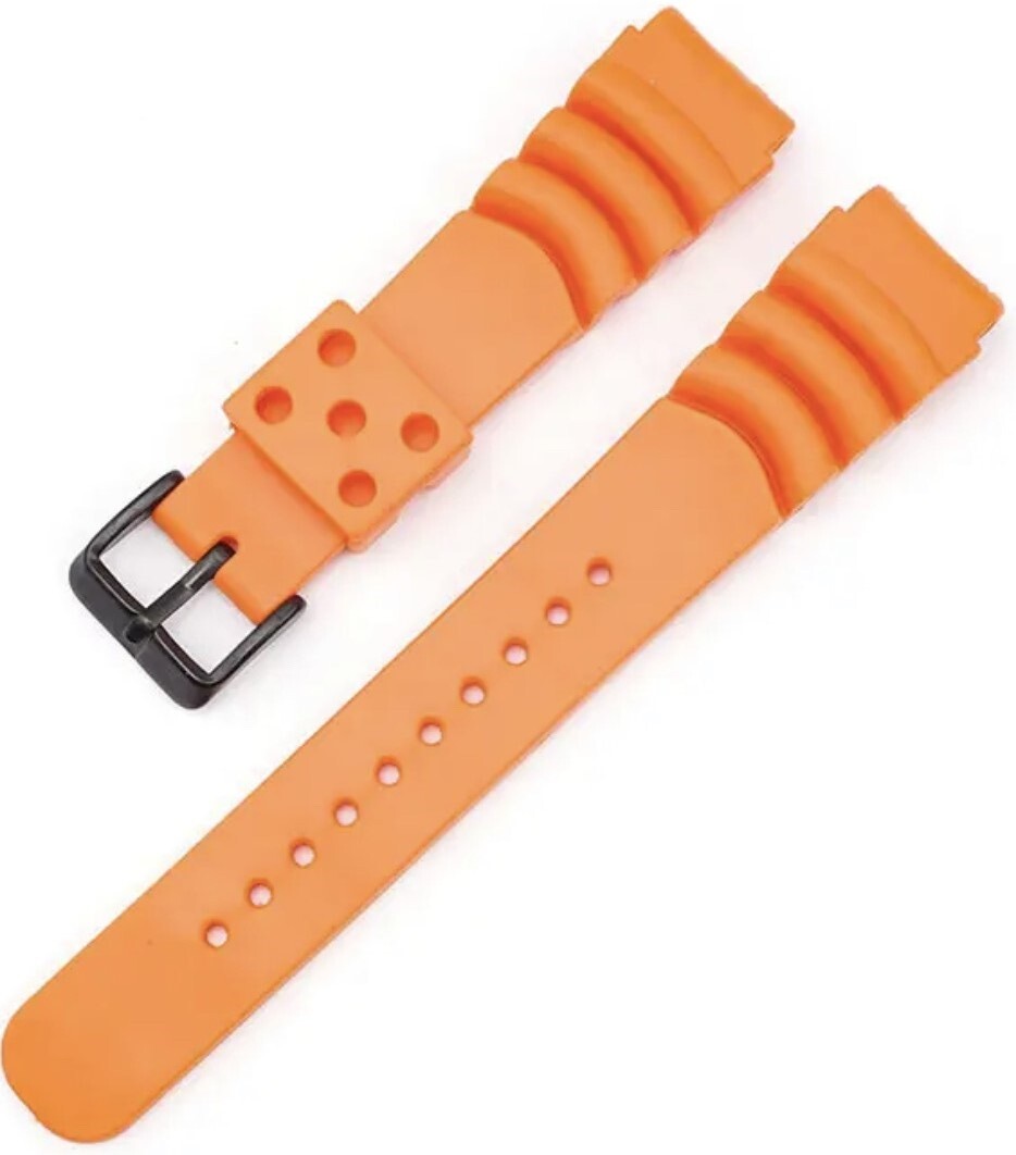 CITIZEN SEIKO COMPATBILE BLACK BUCKLE RUBBER DIVER SPORT WATCH STRAP BAND