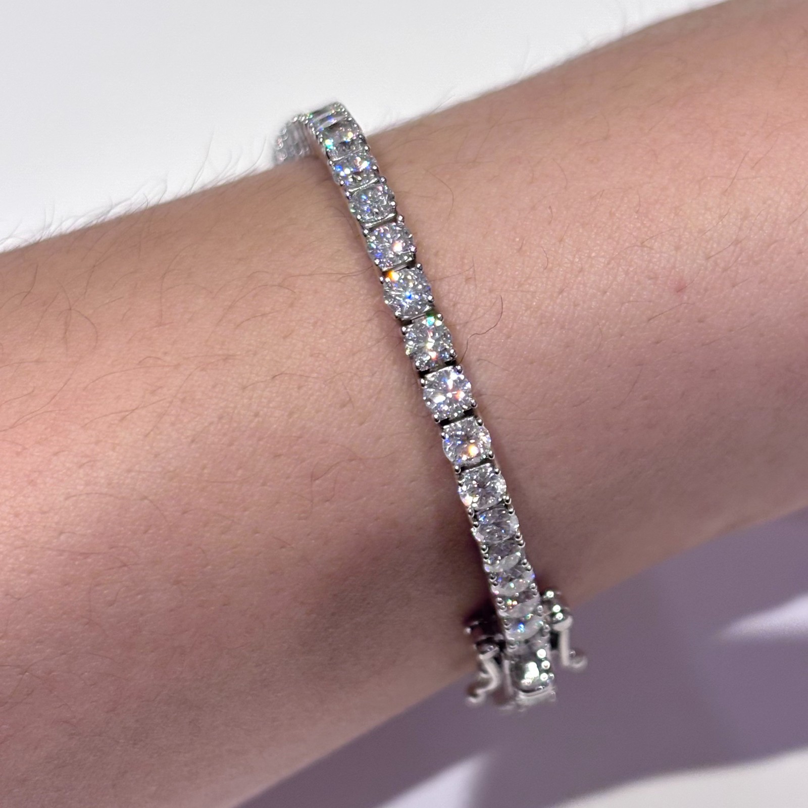 3mm Moissanite Tennis Bracelet 4.6CT VVS1 D 925 Sterling Silver- 6 in (15.24cm)