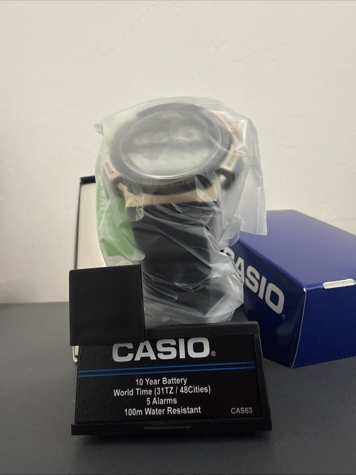 Casio AE1000W-1A3V Men’s Digital World Time Sport Watch Black Gold New