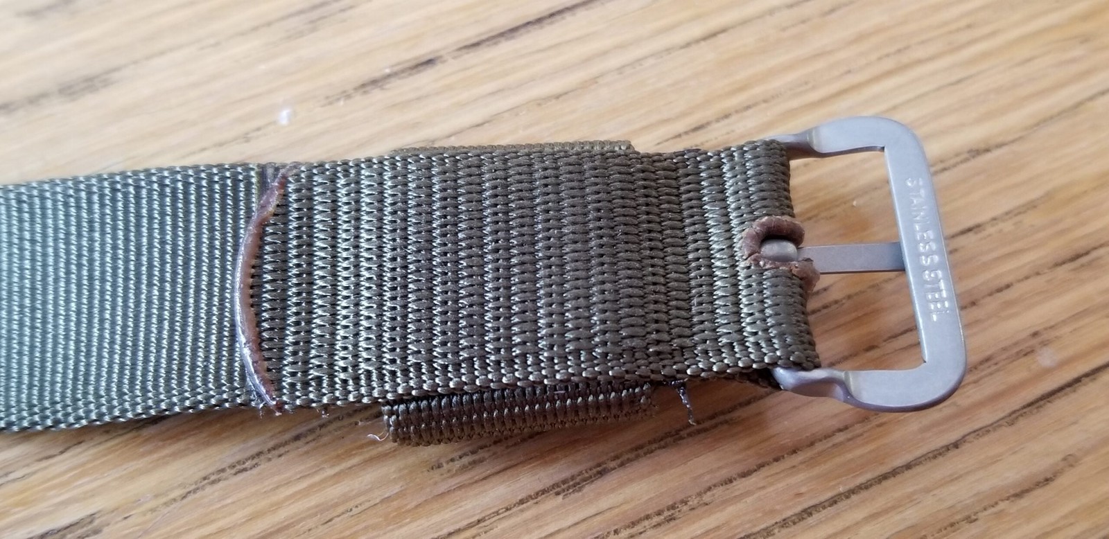 Vietnam War US military 1965 16MM nylon watch strap OD green: 60 years old: NOS!