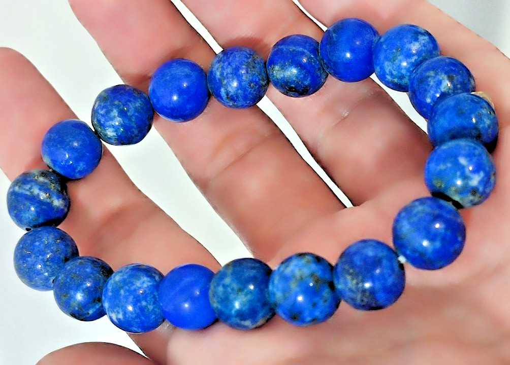 Top Quality Natural Beautiful Lapis Lazuli Gemstone Durable Elastic Bracelet