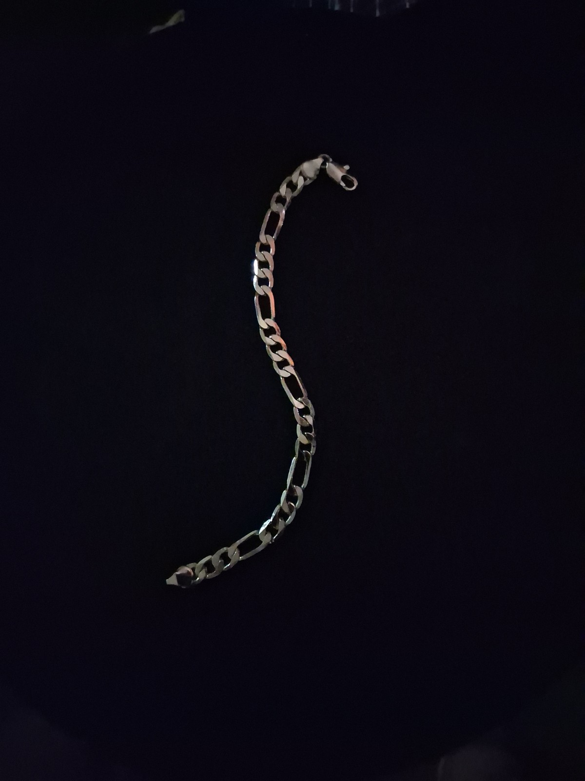 Italian 1/200 14K Yellow Gold Overlay Figaro Bracelet Chain Mens Womens in mm