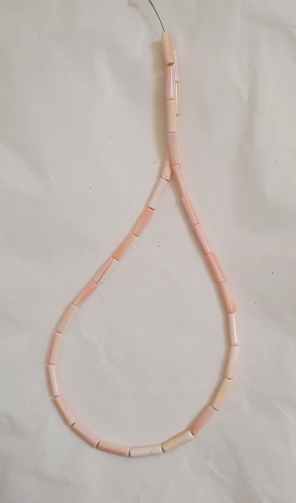 PINK QUEEN CONCH SHELL 4x13MM TUBE BEADS – ONE (1) 15.75″ Strand – 5726E