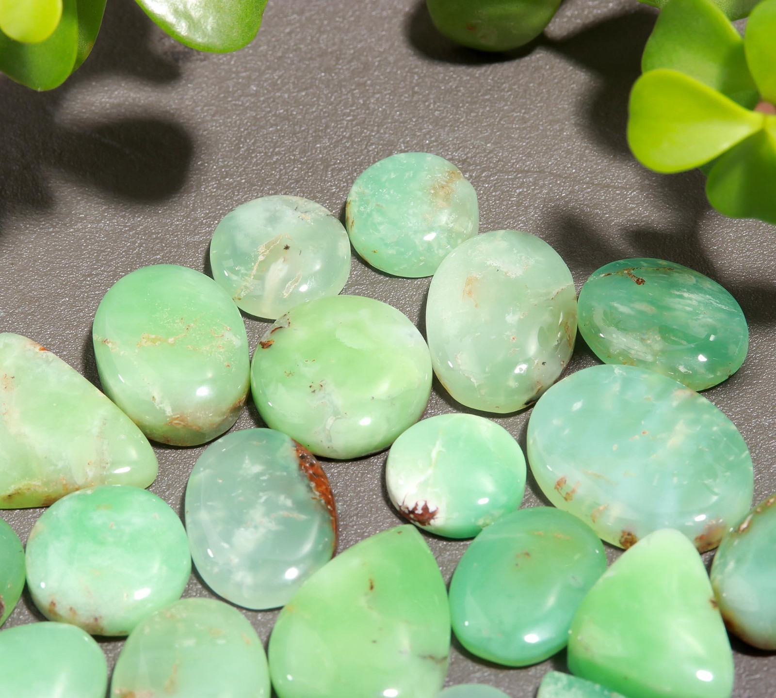 25 Pcs 245 Cts Natural Chrysoprase Cabochon Gemstone Lot 14×21-11×11 mm #R-12334