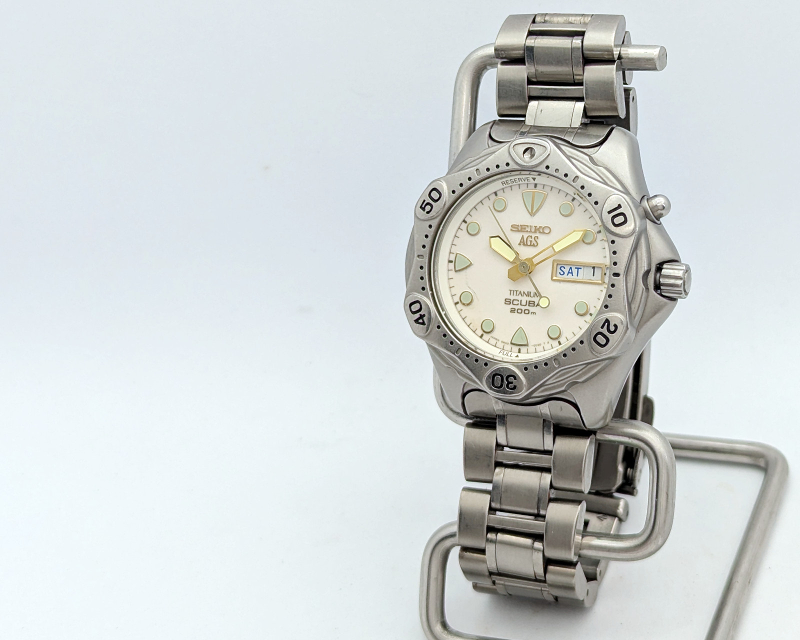 Seiko AGS Kinetic SBBW041 JDM Full Lume Titanium Scuba 200M 5M43-0B40 | Full Set