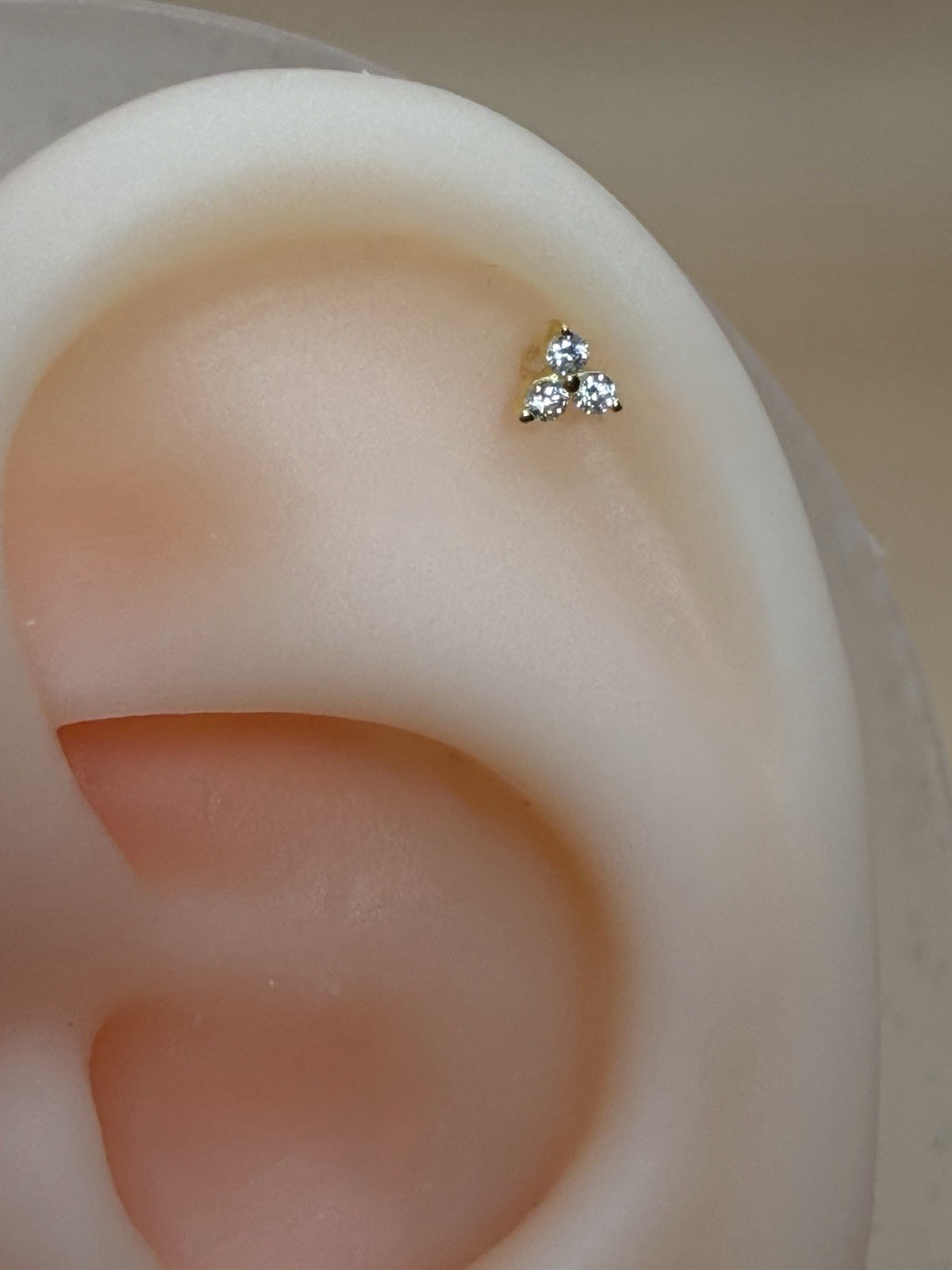 Sterling Silver 925 Cubic Zirconia Ear Threadless Flat Back Labret 16g 1.2mm