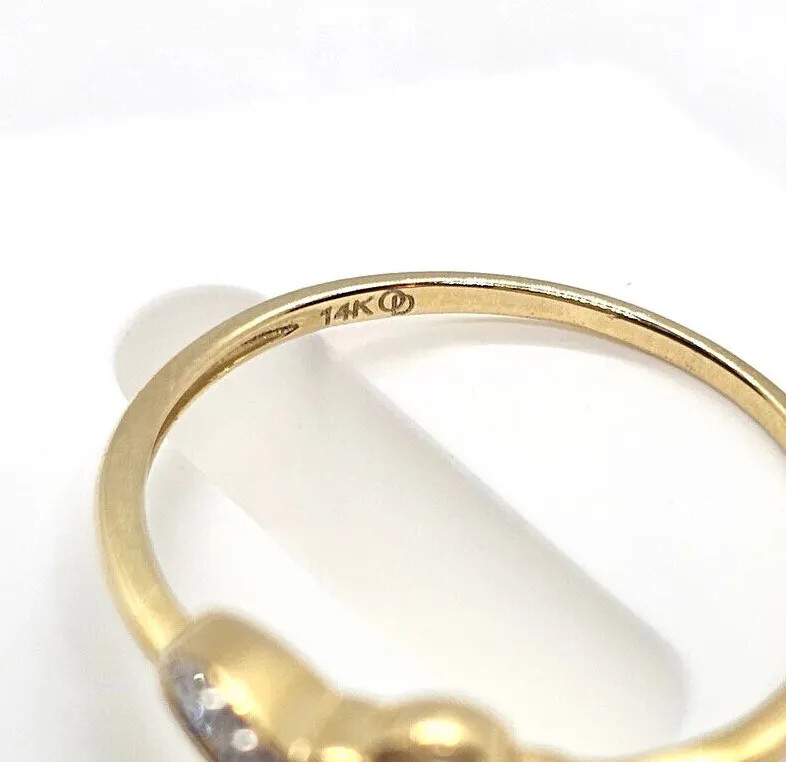 14K Gold Interlocked Double Hearts Ring Women Size 5 – 9