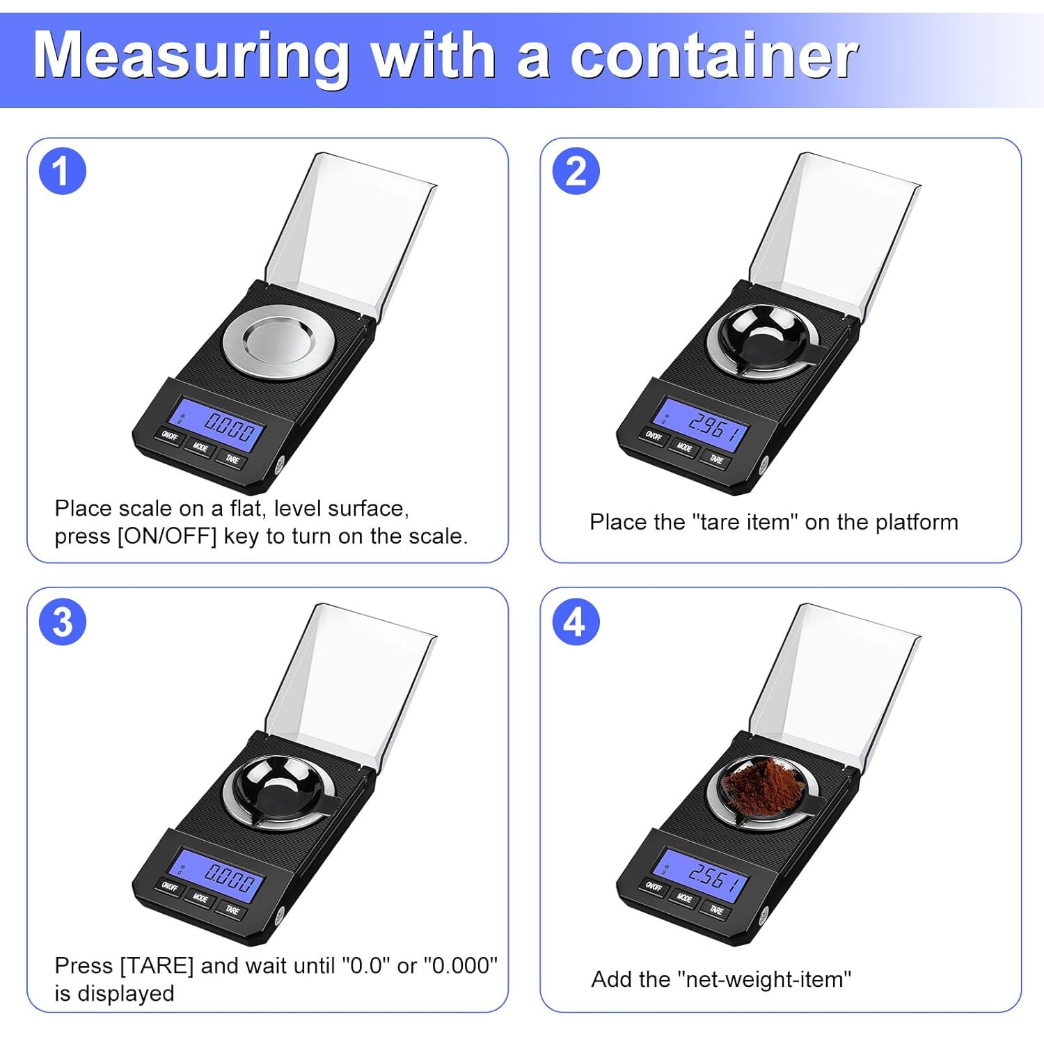 Milligram Scale 50G/0.001G High Precision Mg Scale, Portable Jewelry Scale .001