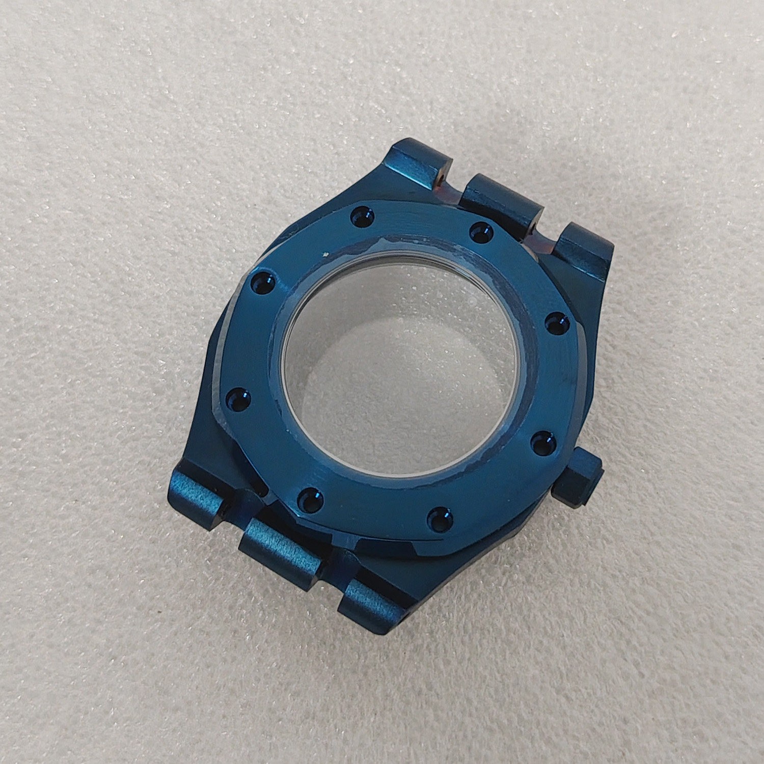 41mm Electroplate Blue Watch Case Sapphire for Nh35 Nh36 Movement 31.8mm Dial