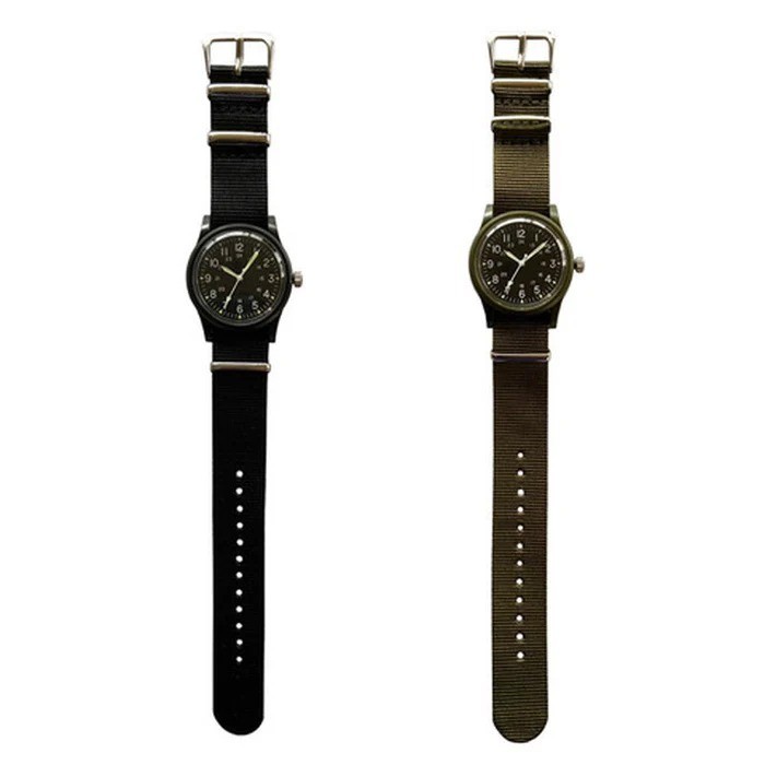 Daiso MILI-WATCH Military Style Watch One-Piece Strap Seiko Movemrent NEW