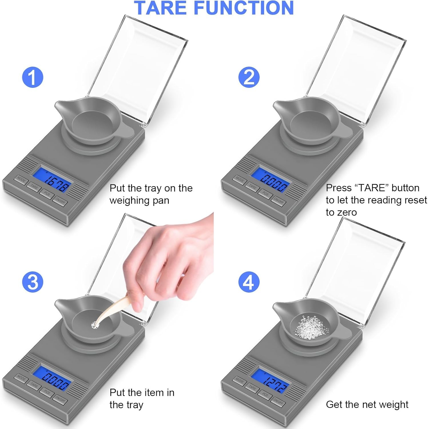 Fuzion Milligram Scale 50G/ 0.001G, Mg Scale, Jewelry Scale with LCD Backlit, Ta