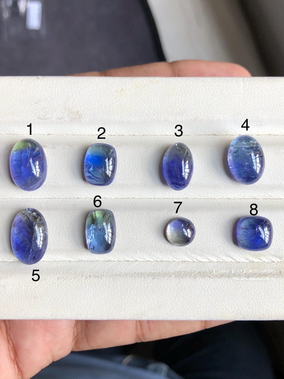 Natural Tanzanite Cabochons, Bi-Color Tanzanite Gem, Two Tone Tanzanite Gemstone