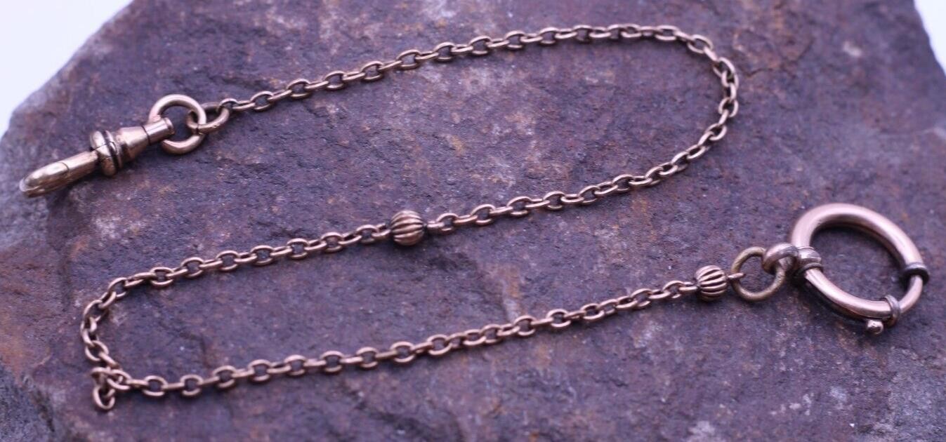 VICTORIAN GOLD FILLED POCKET WATCH CHAIN 28cm LONG 1.7mm WIDE (CT)