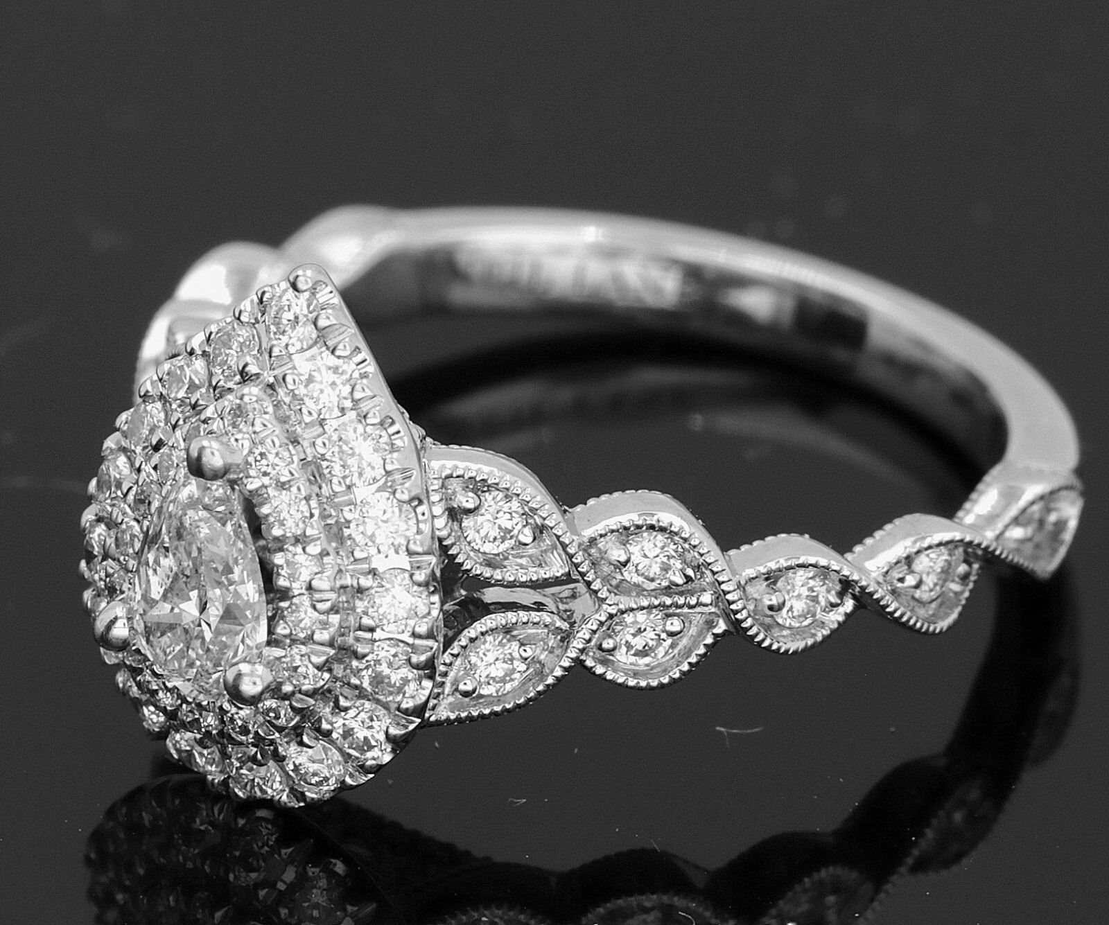 Ring Nail Lane 14k W/G 4.1gr Size7 Diamonds 0.27ct+0.46ct mele VS1 /VS #1675
