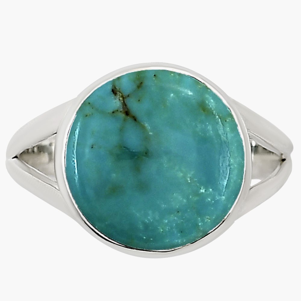 Natural Turquoise Nevada Aztec Mt 925 Sterling Silver Ring s.8 Jewelry R-1002