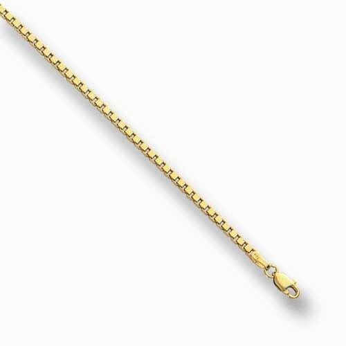 18k Yellow Gold 24″ Classsic Box Link Pendant Chain/Necklace 1.4mm 10.4 grams