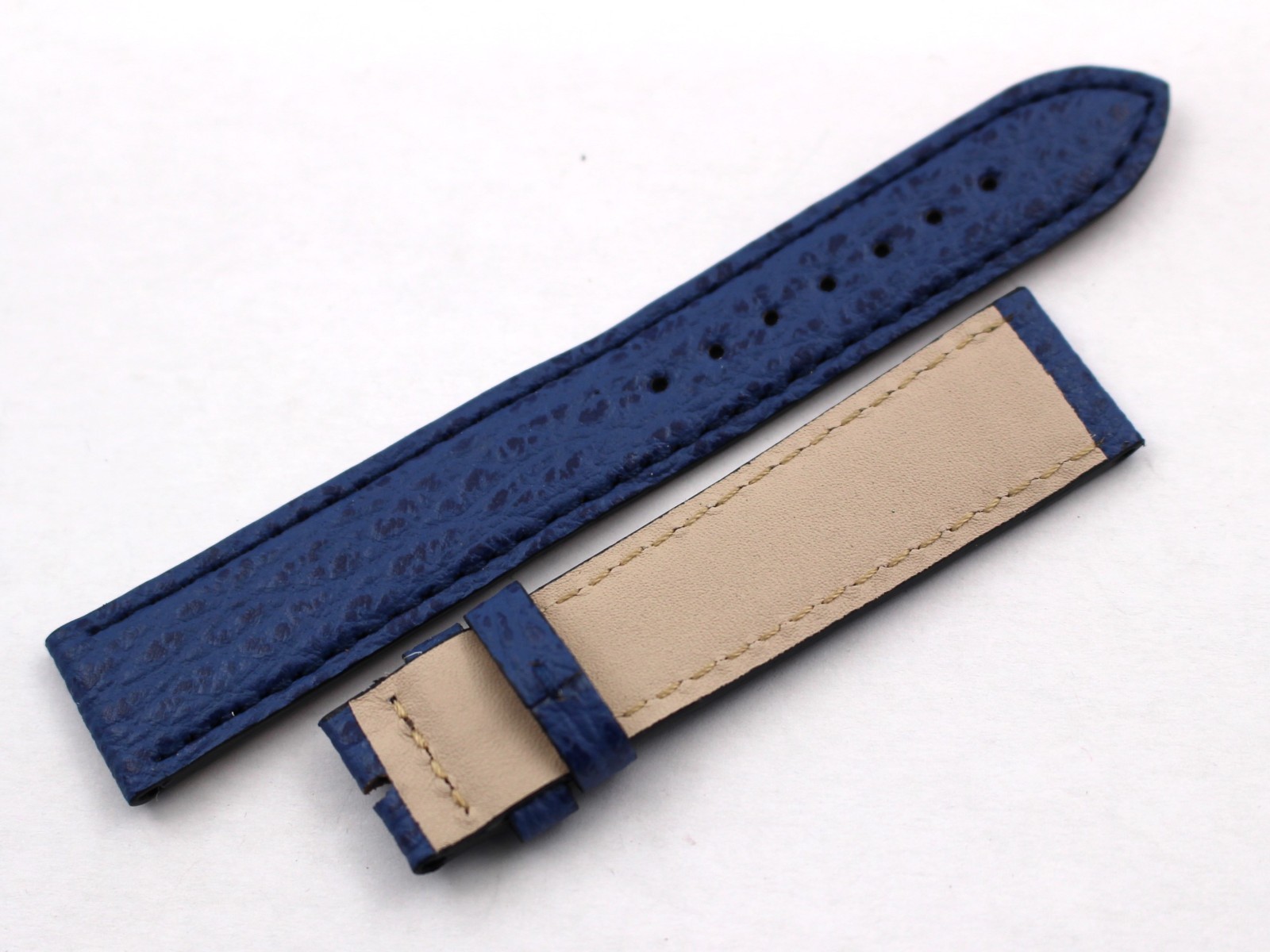 Blue Shark Leather Strap Jeans Matte 18/16mm Excellent Quality Limited Edition